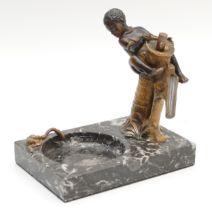 Austrian cold painted figural bronze striker lighter, circa 1930s, after Bergman, depicting a