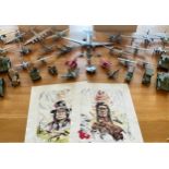A large quantity of assembled plastic scale model military inspired vehicles to include tanks,