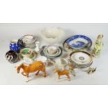 A large collection of early 20th century and later ceramics, glassware, figurines, and other cabinet