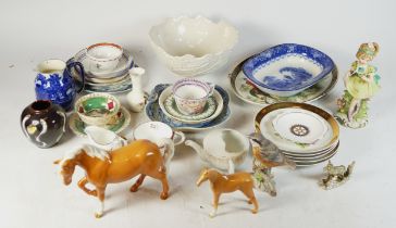 A large collection of early 20th century and later ceramics, glassware, figurines, and other cabinet