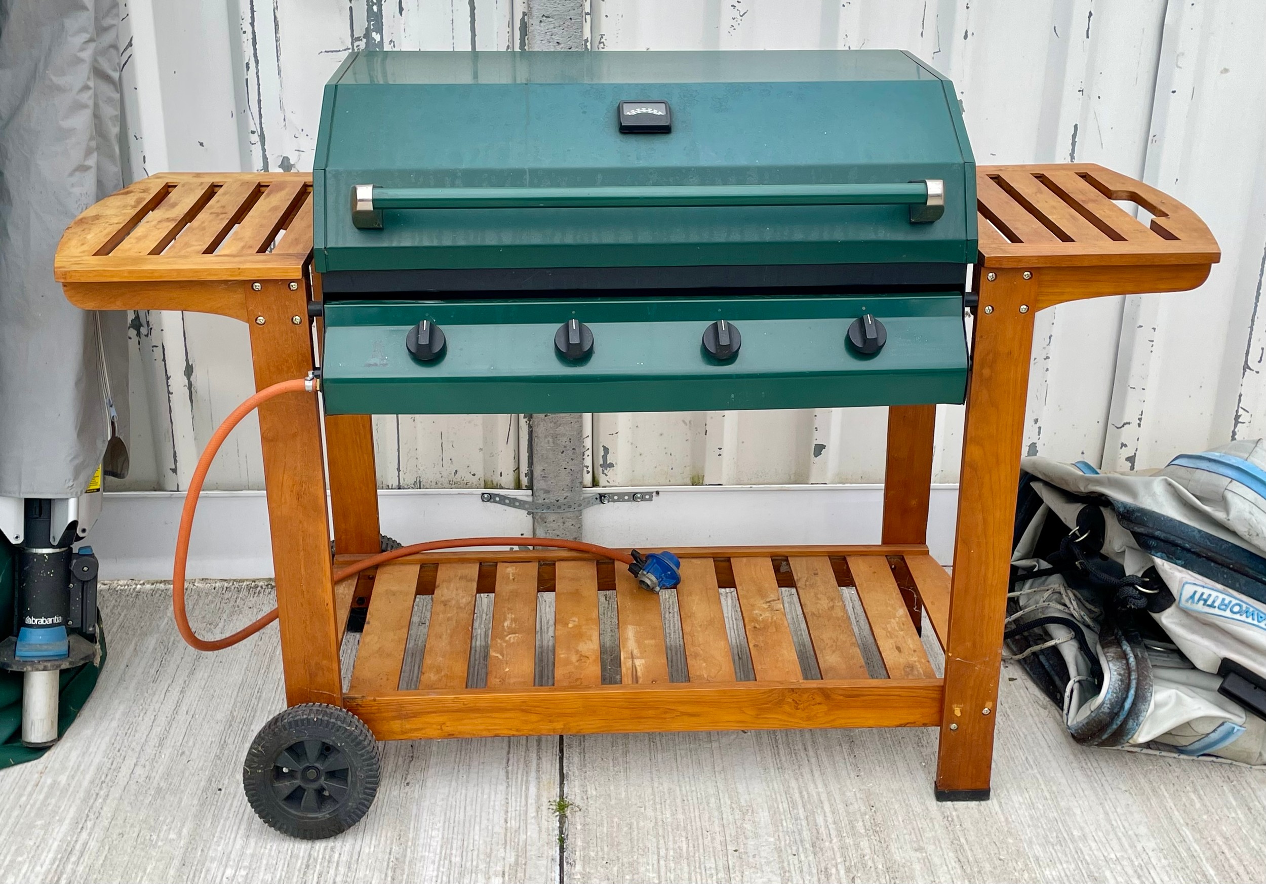 An Outback gas fired trolley BBQ.