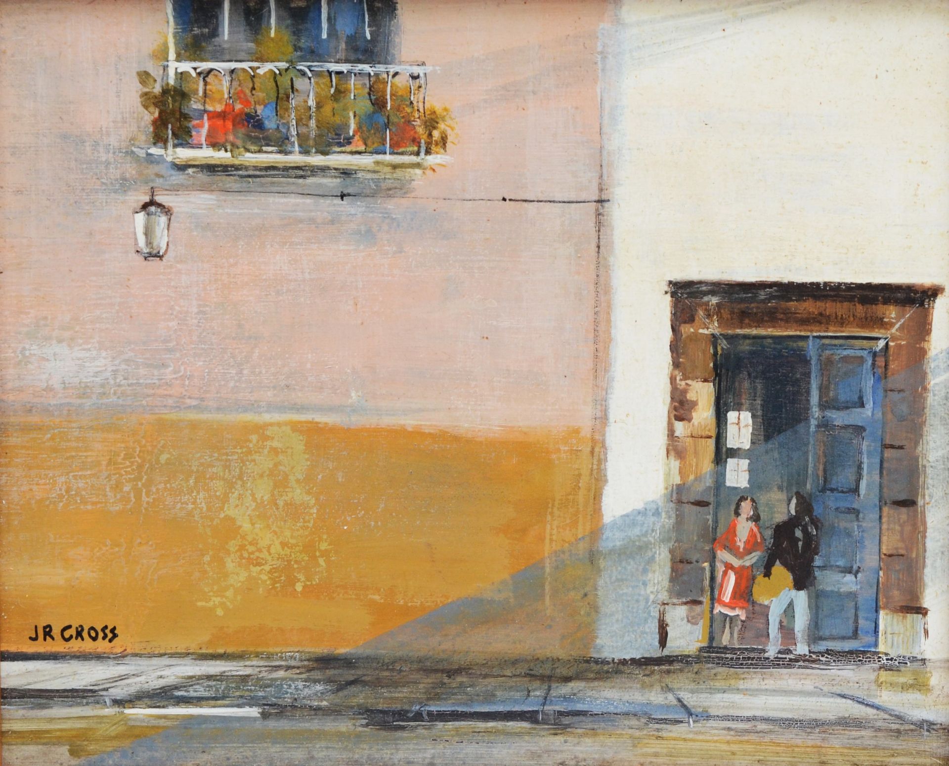 J.R Cross - Street scene, oil on board, gilt framed, together with a lakeland scene and a landscape, - Image 3 of 4