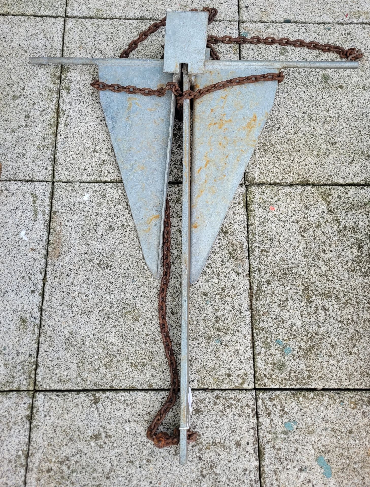 A boats anchor, with chain, 93cm long. - Image 2 of 2