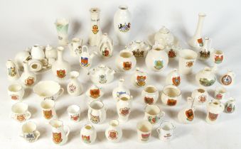 A collection of over forty early 20th century and later Goss and Foley crested china pieces.
