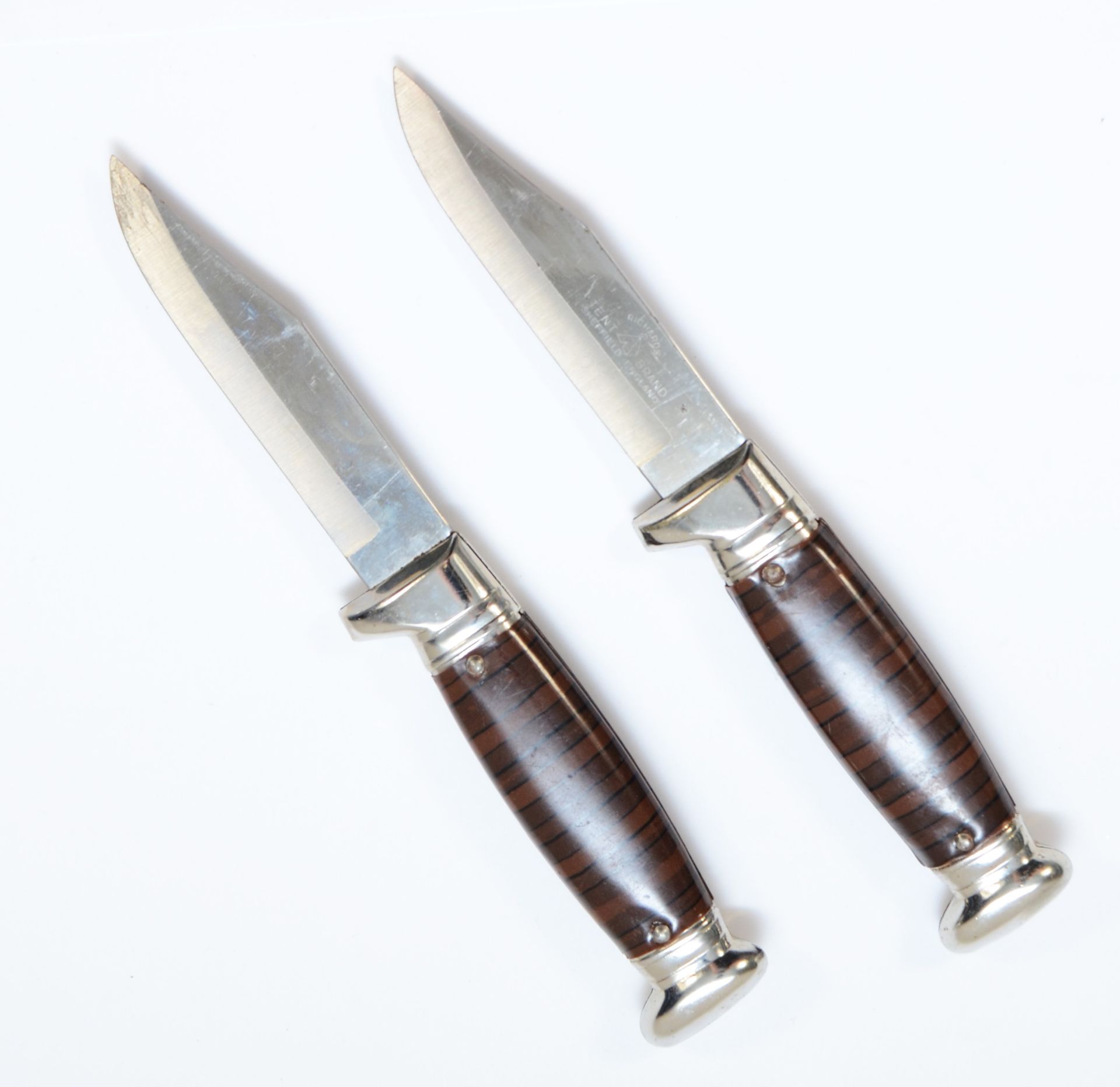 A pair of mid 20th century sheaf knives, the blades stamped Sheffield England. - Image 2 of 3