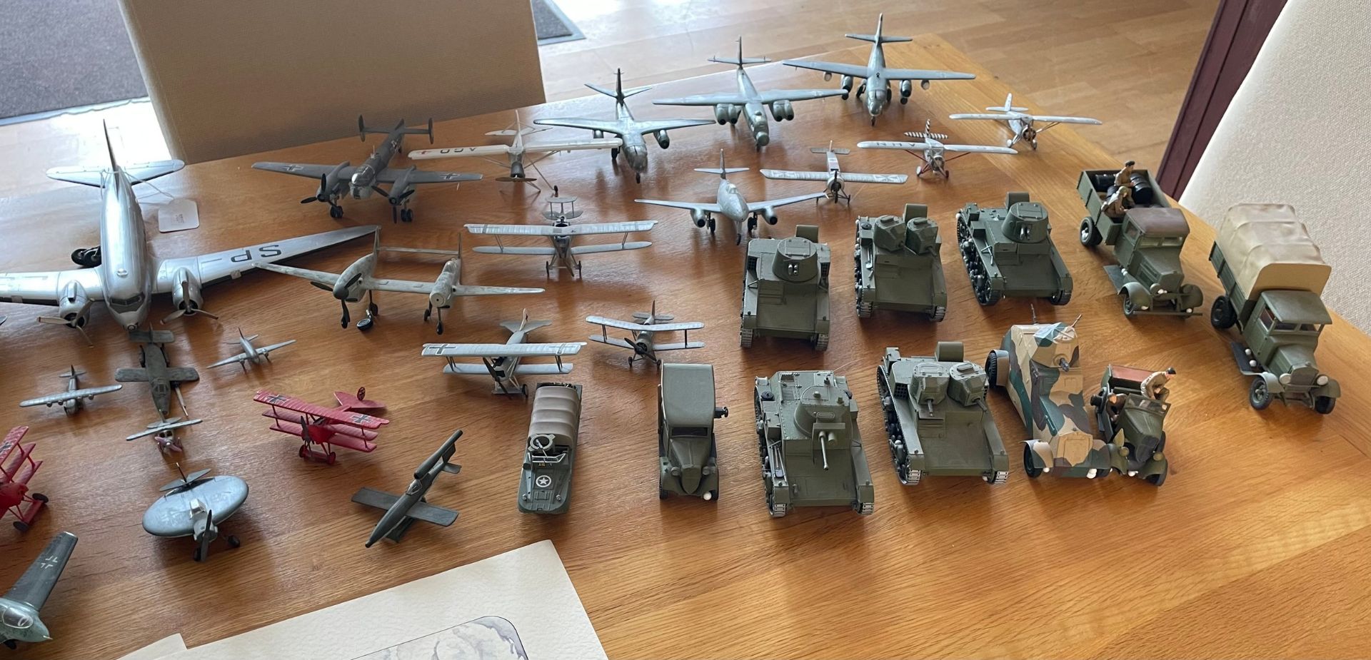 A large quantity of assembled plastic scale model military inspired vehicles to include tanks, - Image 3 of 4