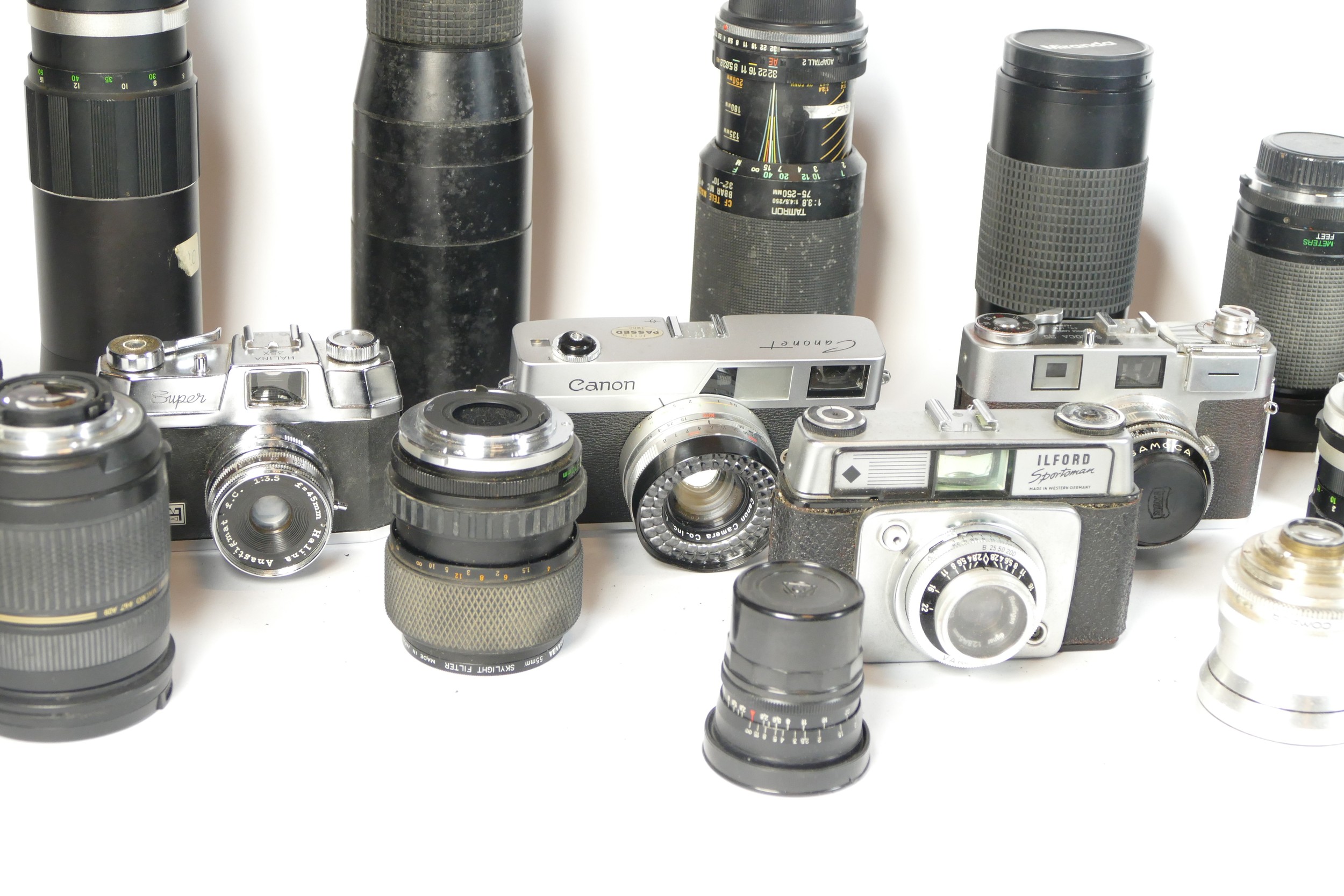 Six SLR vintage film cameras to include a Pentax Super A, a Samoca 35, a Halina 35x and an Ilford - Bild 2 aus 4