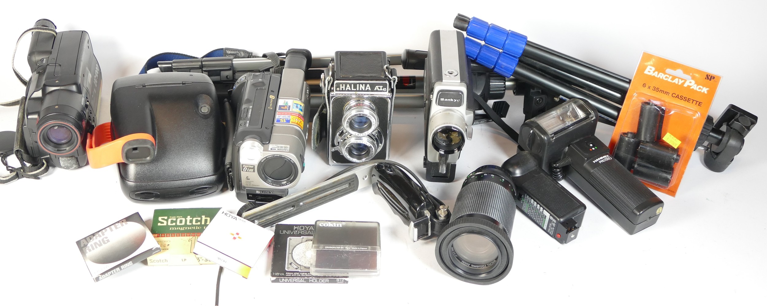 Four video camcorders to include a Canon UC1000E, a Sony CCD TR913E and a Sankyo Super Micro CM.