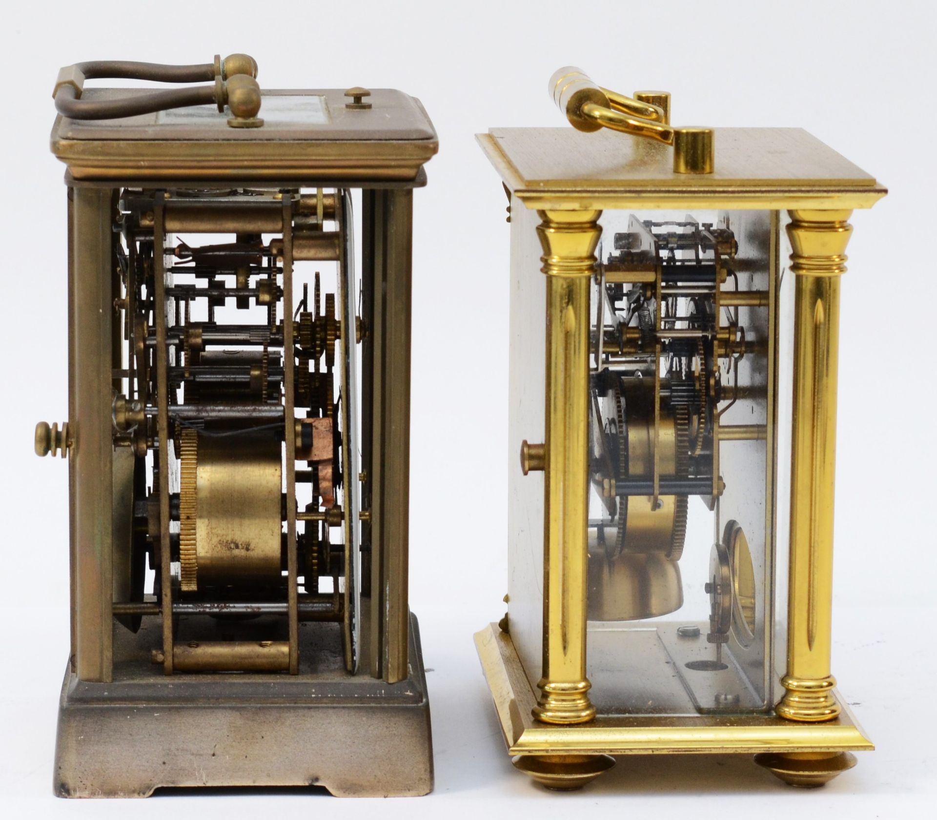 An early 20th century brass case repeater carriage clock, having Roman numerals with three - Image 2 of 5