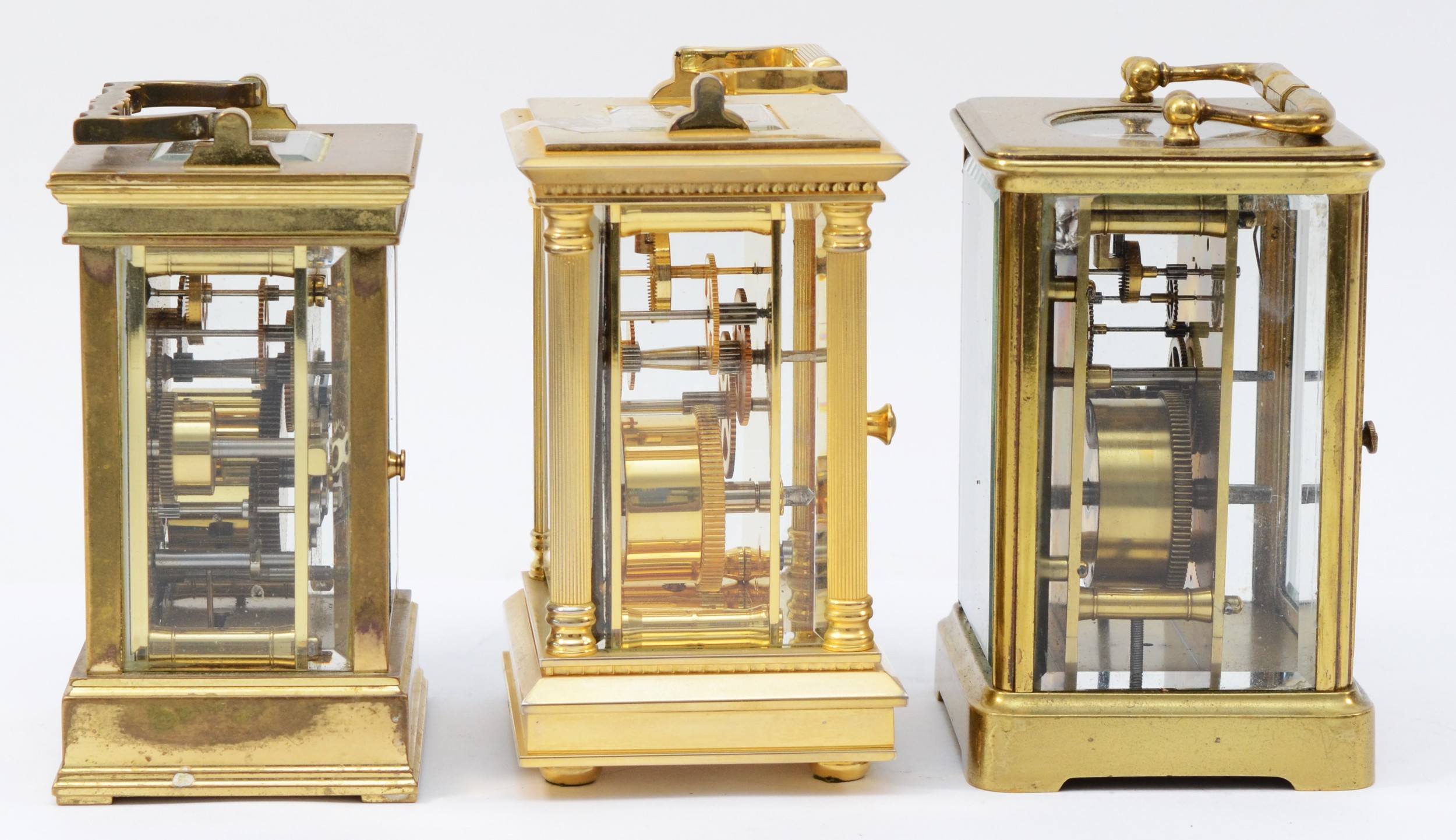 Three 20th century brass carriage clocks, having enamelled dials and 8 day movements. (3) - Bild 4 aus 5