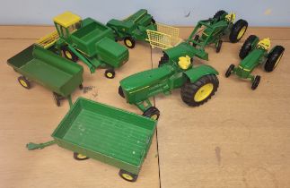 Ertl U.S.A - Diecast farming models and machinery, to include three tractors, loader, bailer and two
