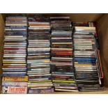 A large collection of music CD's, vinyl records and tapes.