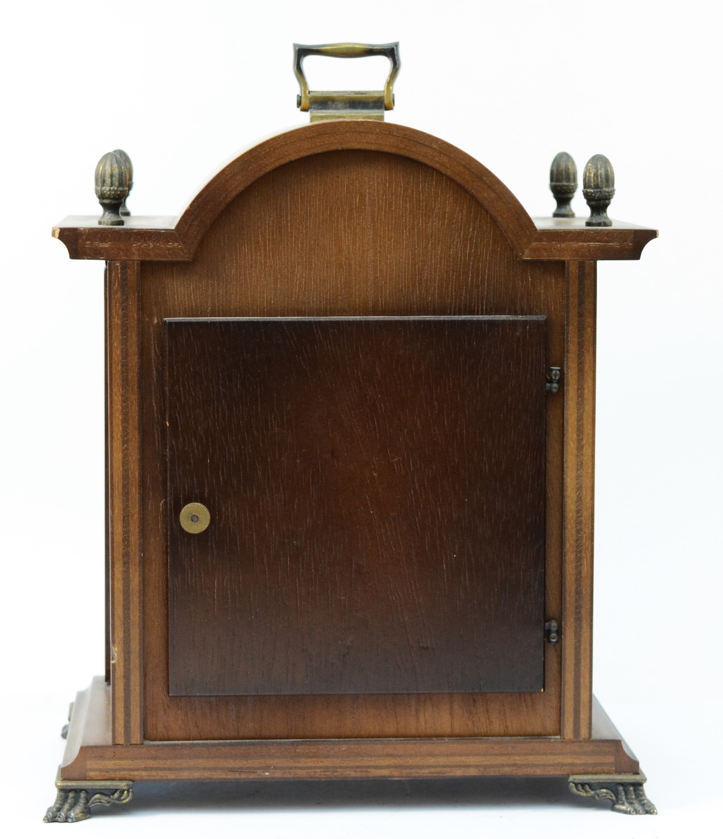 A modern Rapport mahogany cased German bracket clock, the gilt brass dial with Roman numerals - Bild 3 aus 5