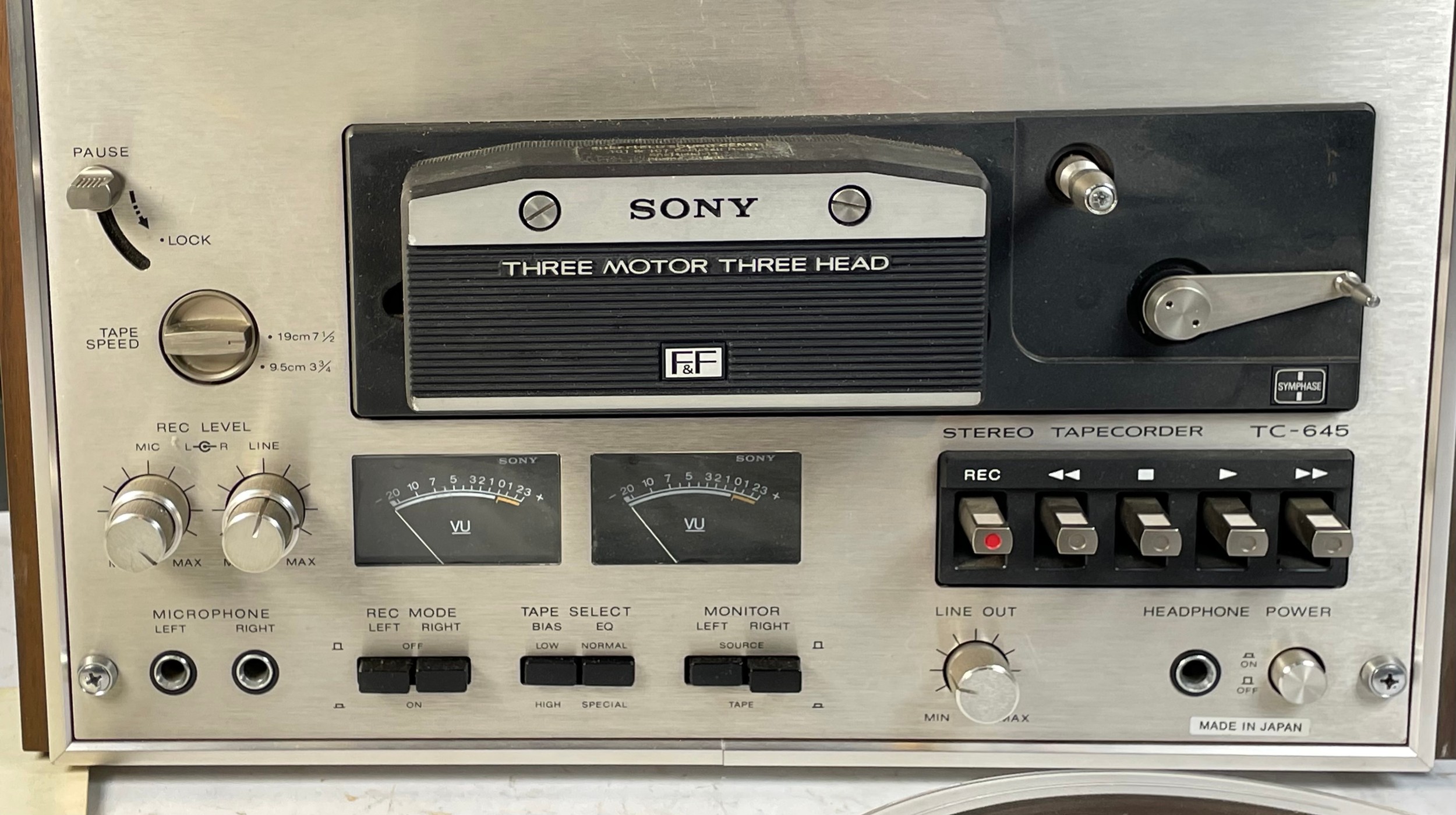 A Sony TC-645 reel to reel player with original operators manual. - Image 3 of 4