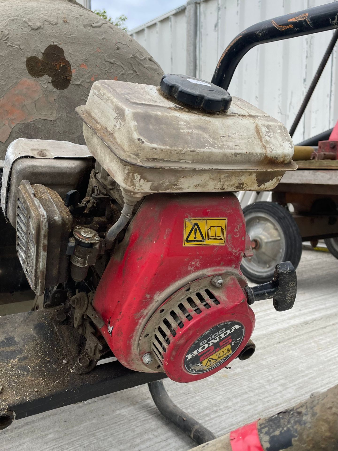 A cement mixer with Honda G100 2.5 petrol engine on stand. - Image 2 of 2