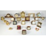 A collection of mid 20th century and later mantel clocks, alarm clocks, novelty clocks and