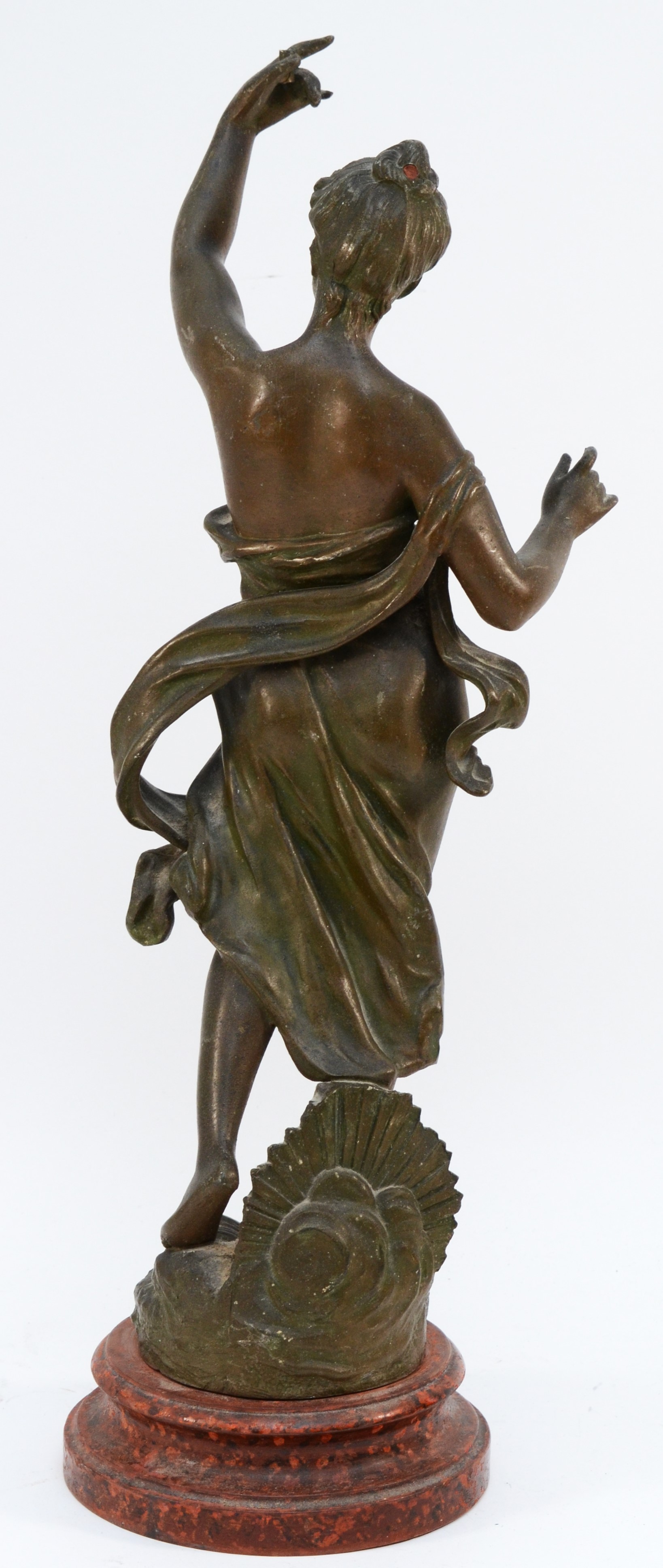 A cold painted spelter figurine 'Chant de la Fauvette' after Par J. Guillot, circa early 20th - Image 3 of 4