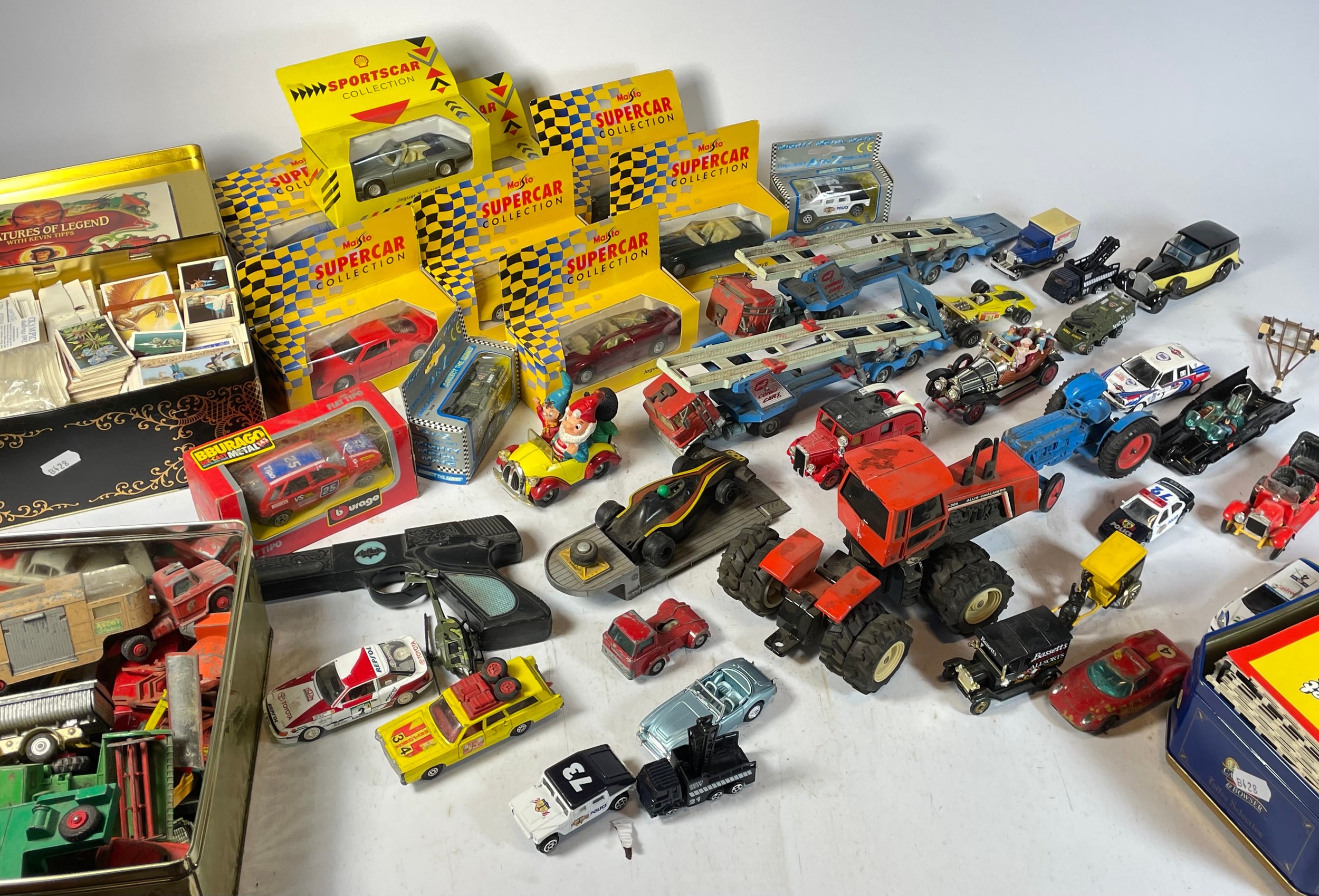 A collection of mid 20th century and later playworn diecast model vehicles, together with a quantity