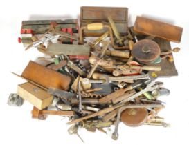 A collection of early 20th century and later carpenters hand tools in three boxes. (3)