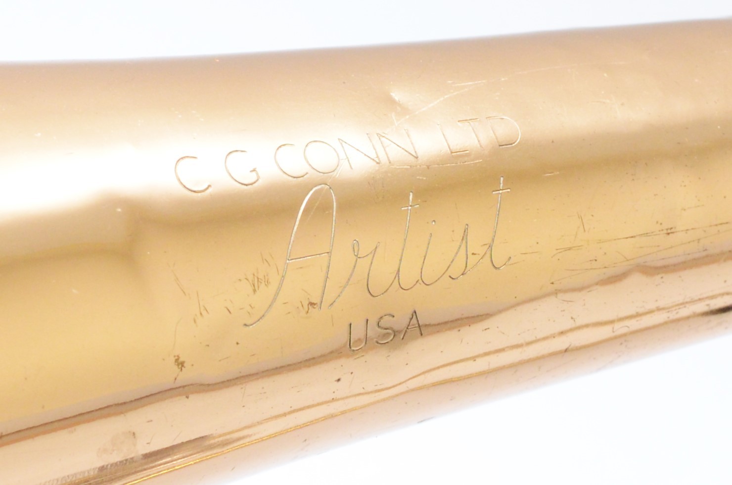 A cased trombone 'Artist' stamped C.G Conn Ltd U.S.A. - Image 3 of 3
