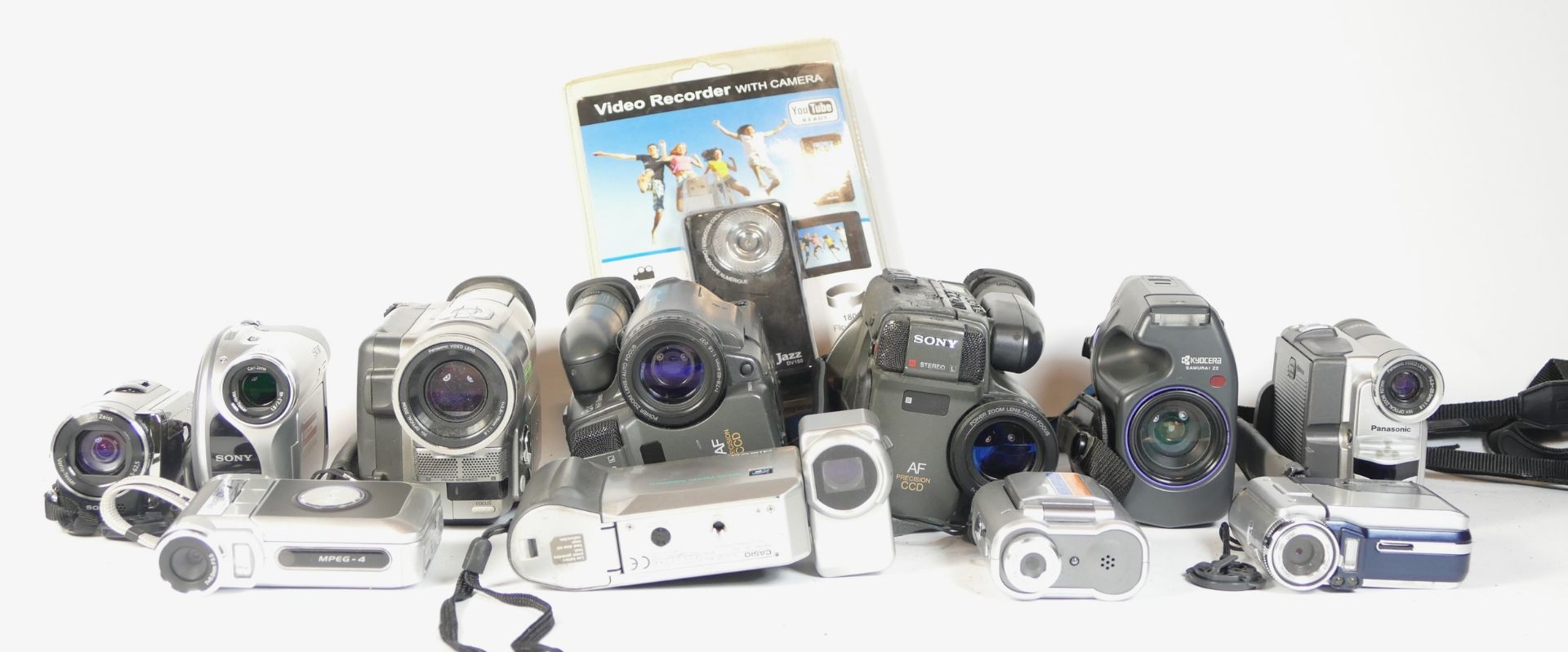 Thirteen video camcorders to include a Sony DCR-DVD105E, a Panasonic NV D511B, a Sony CCD TR707E and - Image 2 of 2