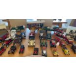 A large quantity of assembled plastic scale model vintage inspired vehicles to include two cased