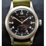 Vertex, British Military issue Dirty Dozen gentleman's wristwatch, c. 1940s, signed black dial