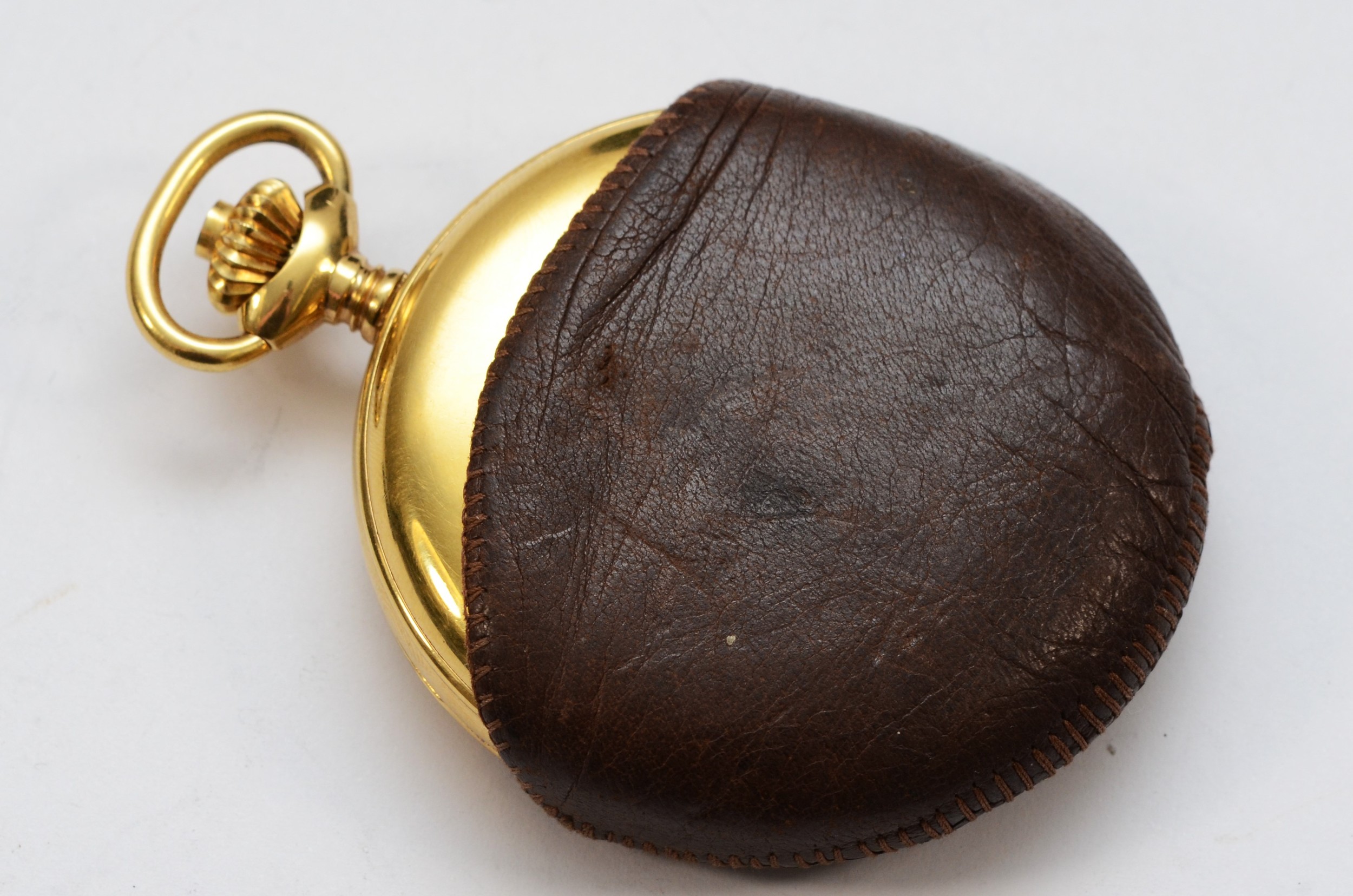 Helvetia, a gold plated keyless wind full hunter pocket watch, with Roman numerals, 17 jewel cal. - Image 4 of 4