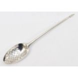 A George II silver mote spoon, by James Tookey, London, c.1760, makers mark struck twice, with