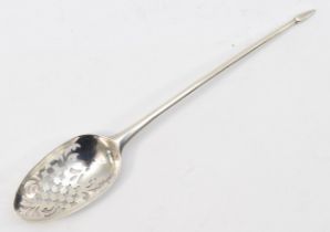 A George II silver mote spoon, by James Tookey, London, c.1760, makers mark struck twice, with