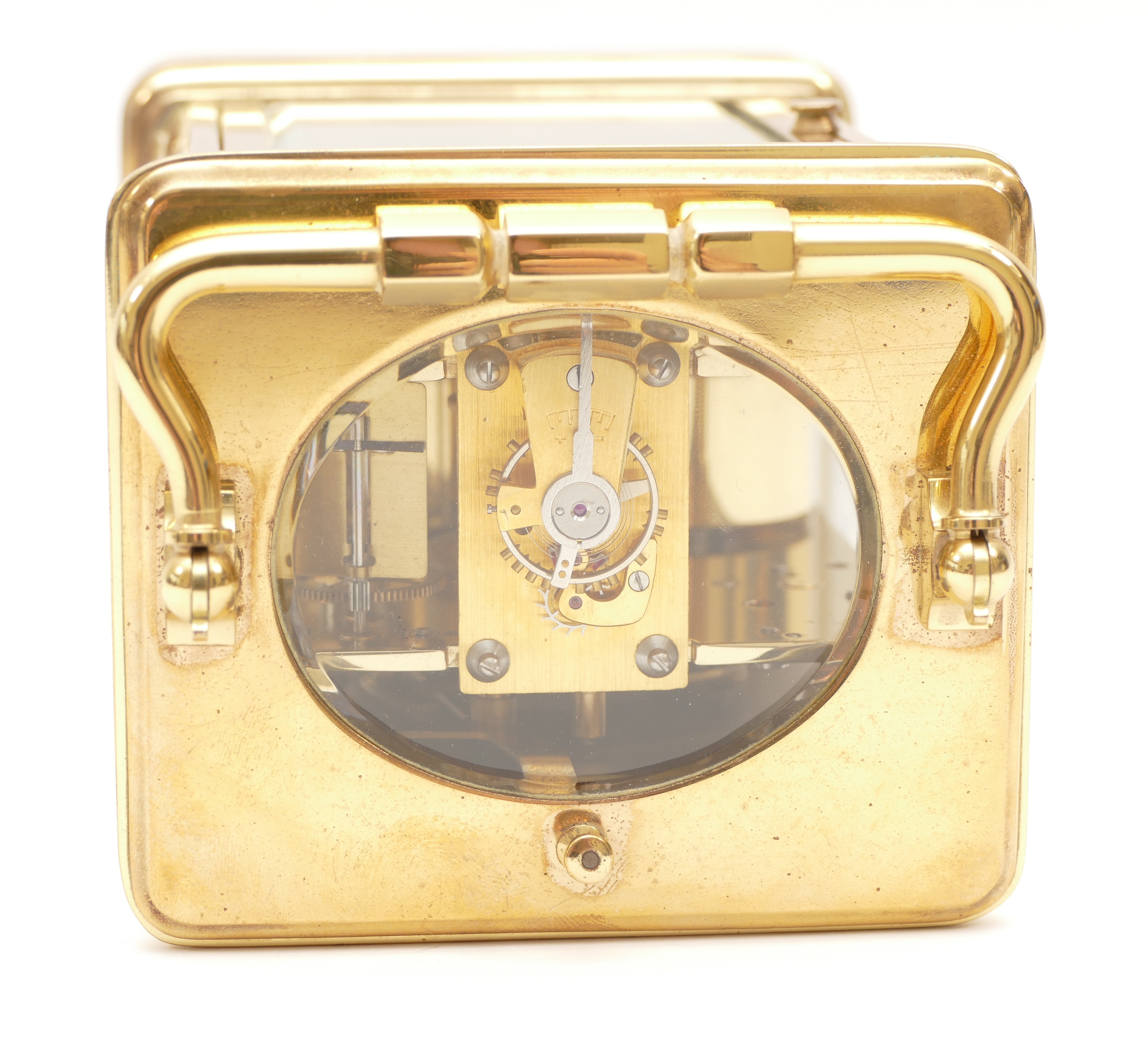 A 20th century French carriage clock, having 8 day jewelled repeater movement striking on gong, 14cm - Image 5 of 6