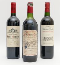 Three bottles of Saint-Emilion red wine to include a 2003 Christian Moueix, a 1981 Chateau Guibeau