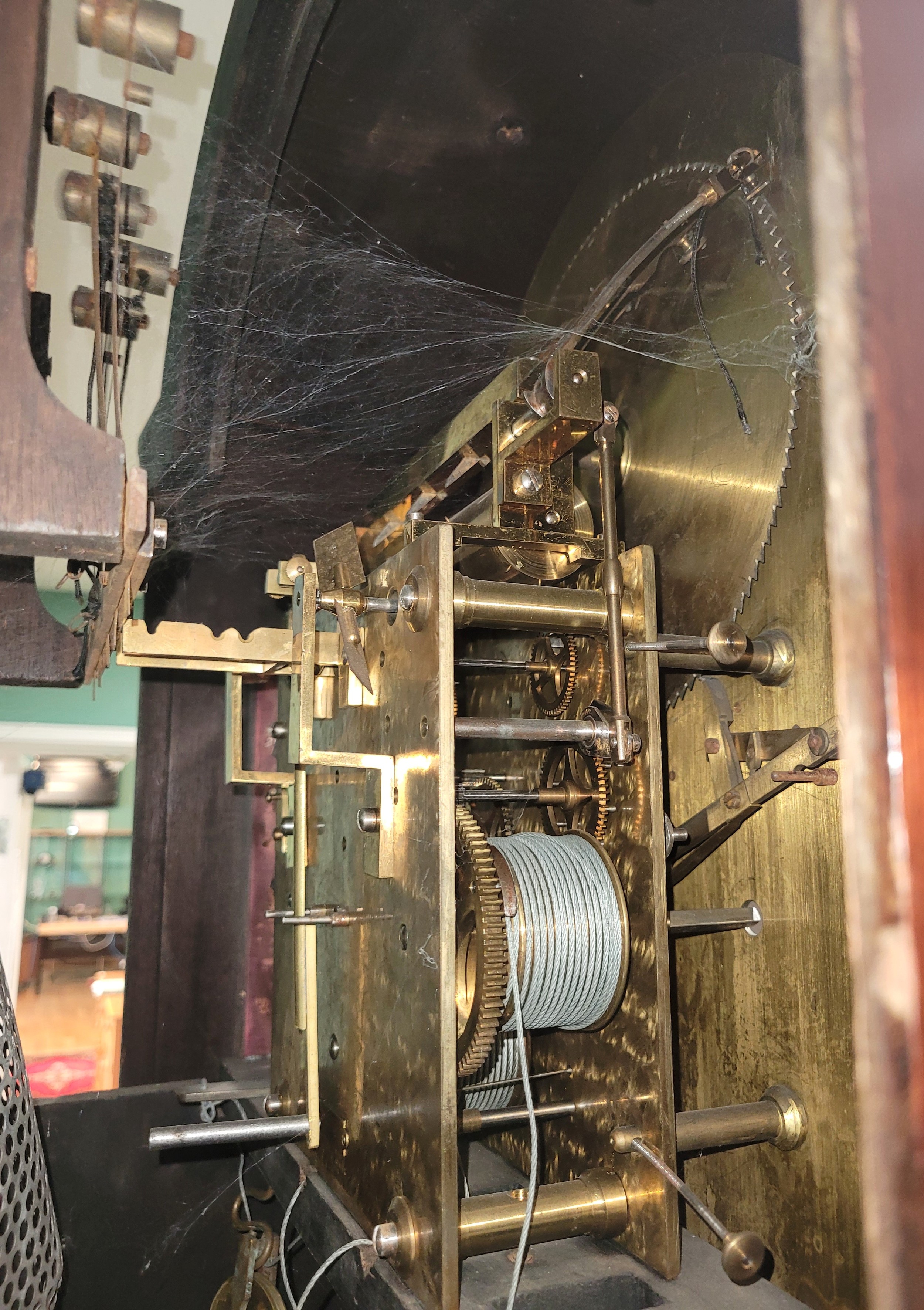 A Victorian mahogany eight day musical longcase clock, c.1880, the 13" brass dial with silvered - Image 2 of 4