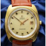 Omega Seamaster automatic, date, gilt metal gentelman's wristwatch, c.1971, ref 166.065, cal 565,