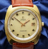 Omega Seamaster automatic, date, gilt metal gentelman's wristwatch, c.1971, ref 166.065, cal 565,