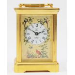 A late 20th century English brass case carriage clock 'The Wallace Collection' having enamelled