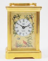 A late 20th century English brass case carriage clock 'The Wallace Collection' having enamelled