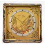 Carrington & Co. an early 20th century Chinoiserie strut clock, the gold lacquered dial with bird
