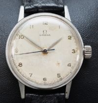 Omega British Military WWII era stainless steel manual wind gentleman's wristwatch, c.1939, cal.