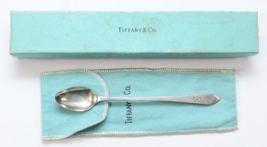 Tiffany & Co., a silver christening spoon, stamped TIFFANY & CO STERLING, initialled CS, 15.5cm,