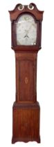 A Victorian mahogany longcase clock, the arched painted dial inscribed 'Tho`s Earp Kegworth' with