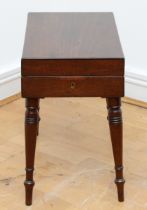 A Victorian mahogany commode stool, of rectangular form on turned tapering legs. (lacking bowl)