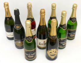 Nine bottles to include sparkling Perry, Cava and Prosecco