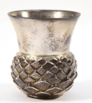 A silver thistle toddy cup, by NAS, London 2004, 6cm, 112gm
