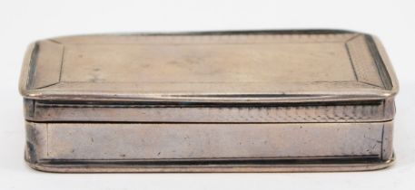 A Victorian silver snuff box, by Francis Clarke, Birmingham 1838, William IV duty mark, 7.5 x 4 x