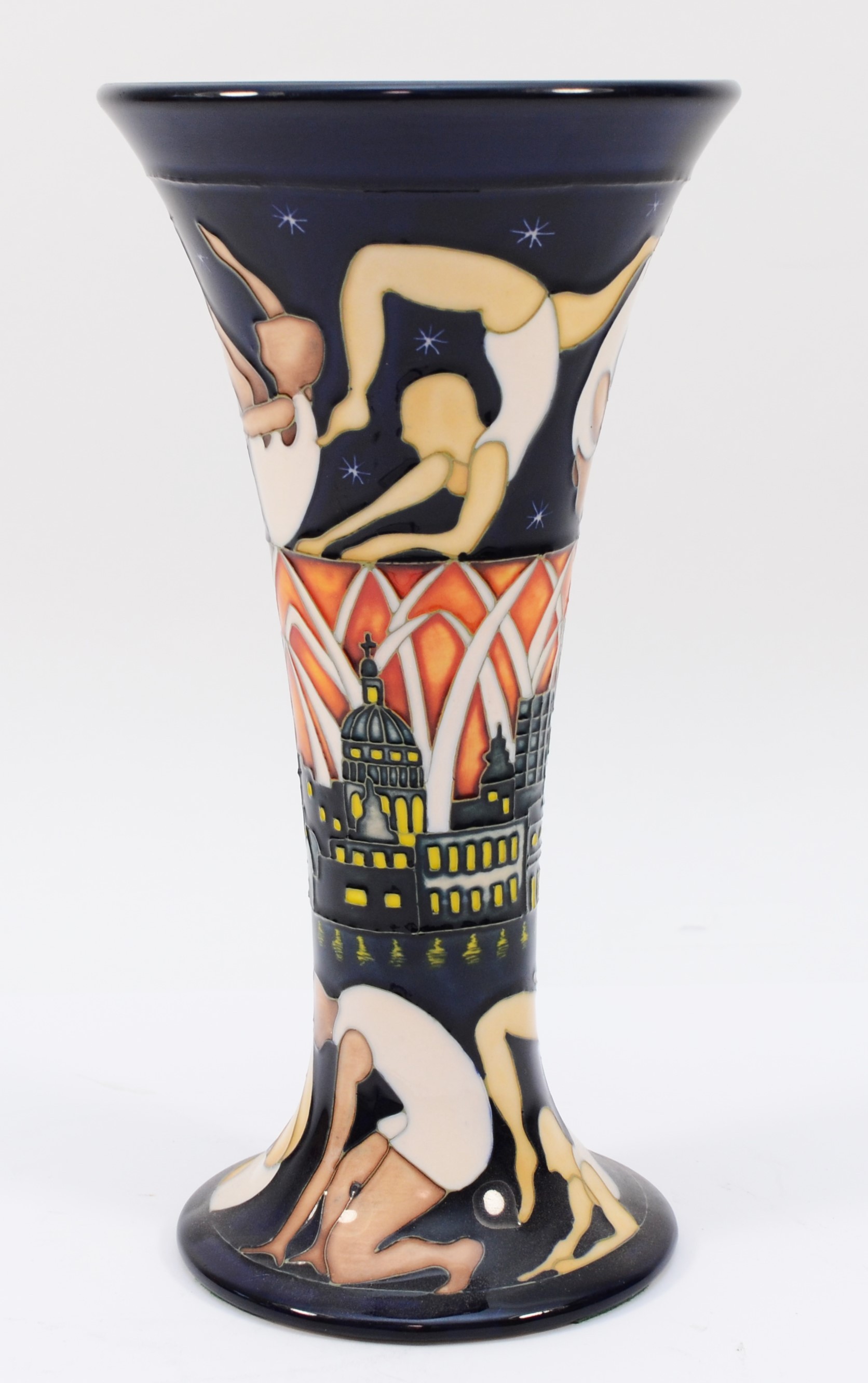 Kerry Goodwin for Moorcroft Pottery 'The Athletes', limited edition vase, 2011, flared trumpet form, - Image 2 of 3