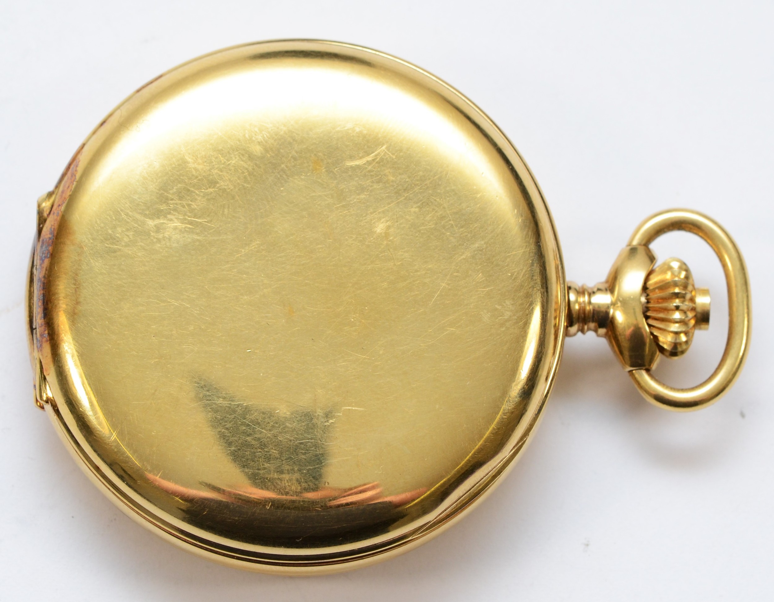 Helvetia, a gold plated keyless wind full hunter pocket watch, with Roman numerals, 17 jewel cal. - Image 3 of 4