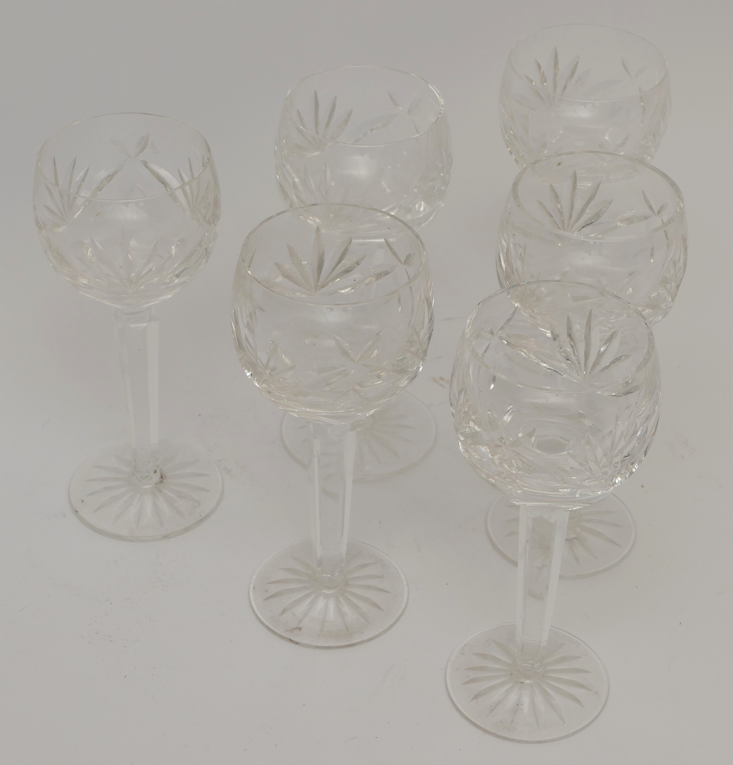 A set of six Waterford Crystal 'Colleen' wine glasses, stamped to bases, 19cm tall. - Image 2 of 4