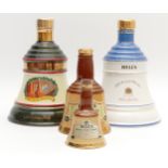 Four Bells Wade porcelain Scotch whisky bells, to include a Queen Mother 90th Birthday version, a