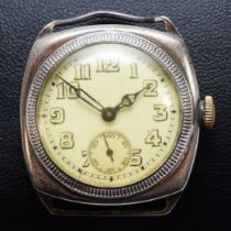 Tavannes Watch Co., a silver manual wind gentleman's wristwatch, Glasgow import 1931, Arabic